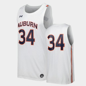 Men's Auburn Tigers #34 White Basketball Replica Jersey 229309-642