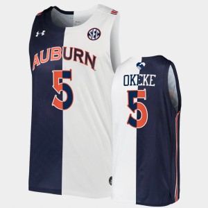 Men's Auburn Tigers #5 Chuma Okeke Navy White Alumni Basketball Split Edition Jersey 180649-446