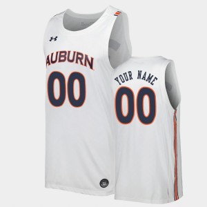 Men's Auburn Tigers #00 Custom White Replica Jersey 448797-877