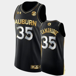 Men's Auburn Tigers #35 Devan Cambridge Black 2022 College Basketball Golden Edition Jersey 849274-353