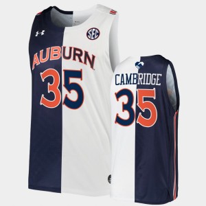 Men's Auburn Tigers #35 Devan Cambridge Navy White 2022 Unite As One Split Edition Jersey 283167-935