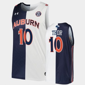 Men's Auburn Tigers #10 JT Thor Navy White Alumni Basketball Split Edition Jersey 744711-589