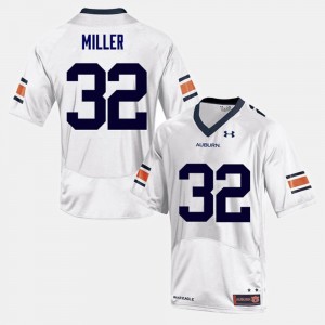 Men's Auburn Tigers #32 Malik Miller White College Football Jersey 123945-745