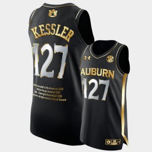Men's Auburn Tigers #13 Walker Kessler Black Career Highlights 127-blocks Record College Basketball Jersey 121827-776