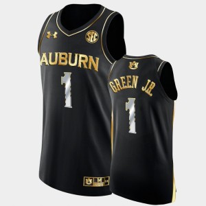 Men's Auburn Tigers #1 Wendell Green Jr. Black 2022 College Basketball Golden Edition Jersey 602570-652