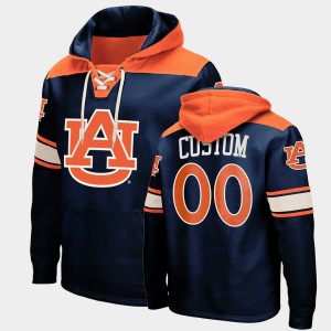 Men's Auburn Tigers #00 Custom Navy Lace-up College Basketball Hoodie 288184-105