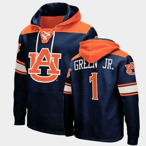 Men's Auburn Tigers #1 Wendell Green Jr. Navy Lace-up College Basketball Hoodie 610276-958