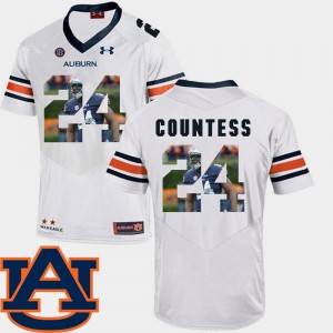 Men's Auburn Tigers #24 Blake Countess White Football Pictorial Fashion Jersey 116479-107