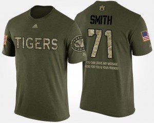 Men's Auburn Tigers #71 Braden Smith Camo Short Sleeve With Message Military T-Shirt 700668-527