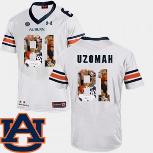 Men's Auburn Tigers #81 C.J. Uzomah White Football Pictorial Fashion Jersey 576404-367