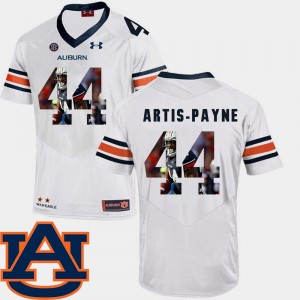Men's Auburn Tigers #44 Cameron Artis-Payne White Football Pictorial Fashion Jersey 666521-535