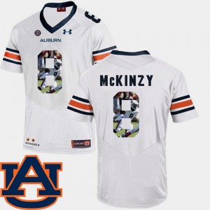 Men's Auburn Tigers #8 Cassanova McKinzy White Football Pictorial Fashion Jersey 342675-251