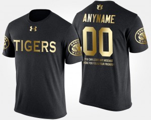 Men's Auburn Tigers #00 Custom Black Short Sleeve With Message Gold Limited T-Shirt 724111-911