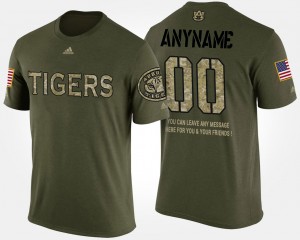 Men's Auburn Tigers #00 Custom Camo Short Sleeve With Message Military T-Shirt 763890-996