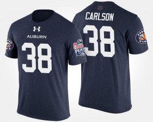 Men's Auburn Tigers #38 Daniel Carlson Navy Peach Bowl Bowl Game T-Shirt 975569-392