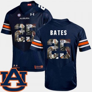 Men's Auburn Tigers #25 Daren Bates Navy Football Pictorial Fashion Jersey 113126-502
