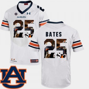 Men's Auburn Tigers #25 Daren Bates White Football Pictorial Fashion Jersey 626753-252