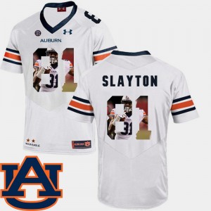 Men's Auburn Tigers #81 Darius Slayton White Football Pictorial Fashion Jersey 329997-869