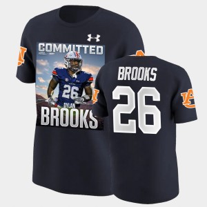 Men's Auburn Tigers #26 Dylan Brooks Navy Alumni College Football T-Shirt 441233-870