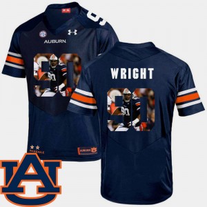 Men's Auburn Tigers #90 Gabe Wright Navy Football Pictorial Fashion Jersey 437904-893
