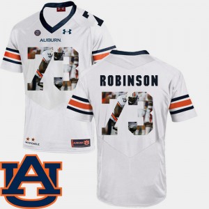 Men's Auburn Tigers #73 Greg Robinson White Football Pictorial Fashion Jersey 402525-180