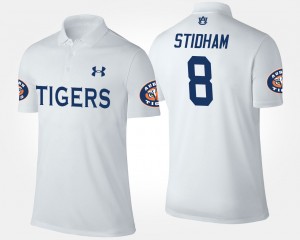 Men's Auburn Tigers #8 Jarrett Stidham White Name and Number Polo 723709-270