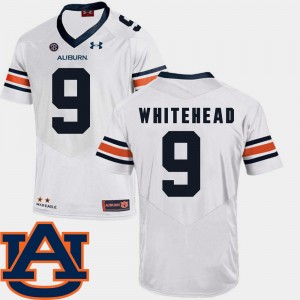 Men's Auburn Tigers #9 Jermaine Whitehead White SEC Patch Replica College Football Jersey 240549-172