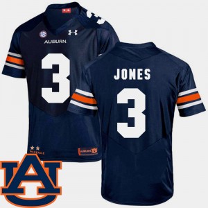 Men's Auburn Tigers #3 Jonathan Jones Navy SEC Patch Replica College Football Jersey 505536-464