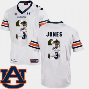 Men's Auburn Tigers #3 Jonathan Jones White Football Pictorial Fashion Jersey 753036-668