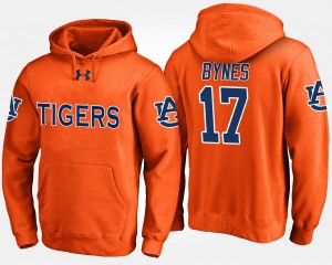 Men's Auburn Tigers #17 Josh Bynes Orange Name and Number Hoodie 758513-791