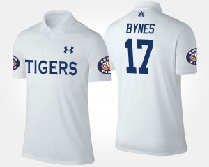 Men's Auburn Tigers #17 Josh Bynes White Name and Number Polo 983537-492