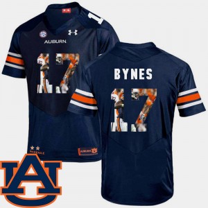Men's Auburn Tigers #17 Josh Bynes Navy Football Pictorial Fashion Jersey 504034-875