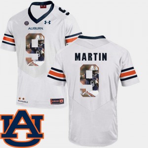 Men's Auburn Tigers #9 Kam Martin White Football Pictorial Fashion Jersey 130901-453