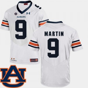 Men's Auburn Tigers #9 Kam Martin White SEC Patch Replica College Football Jersey 571801-509