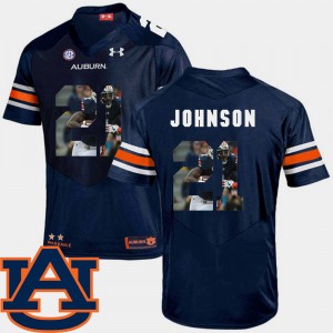 Men's Auburn Tigers #21 Kerryon Johnson Navy Football Pictorial Fashion Jersey 124112-633