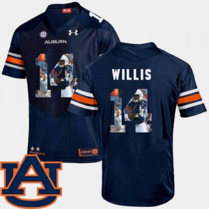 Men's Auburn Tigers #14 Malik Willis Navy Football Pictorial Fashion Jersey 939006-577