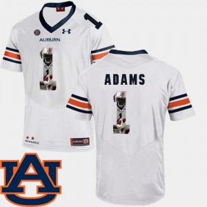 Men's Auburn Tigers #1 Montravius Adams White Football Pictorial Fashion Jersey 427607-598