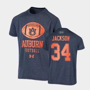 Men's Auburn Tigers #34 Bo Jackson Navy Raglan Novelty Football T-Shirt 406424-107