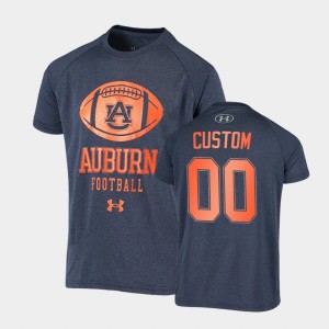 Men's Auburn Tigers #00 Custom Navy Raglan Novelty Football T-Shirt 516092-625