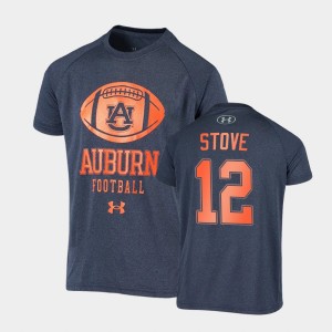 Men's Auburn Tigers #12 Eli Stove Navy Raglan Novelty Football T-Shirt 838023-195