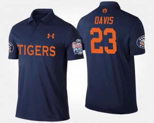 Men's Auburn Tigers #23 Ryan Davis Navy Peach Bowl Name and Number Bowl Game Polo 620346-368