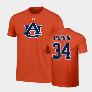 Men's Auburn Tigers #34 Bo Jackson Orange School Logo T-Shirt 952384-435