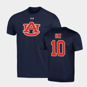 Men's Auburn Tigers #10 Bo Nix Navy School Logo T-Shirt 619085-808
