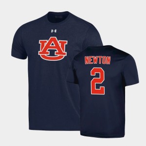 Men's Auburn Tigers #2 Cam Newton Navy School Logo T-Shirt 327952-838