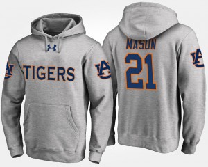 Men's Auburn Tigers #21 Tre Mason Gray Name and Number Hoodie 943909-386