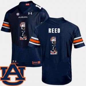 Men's Auburn Tigers #1 Trovon Reed Navy Football Pictorial Fashion Jersey 365087-467