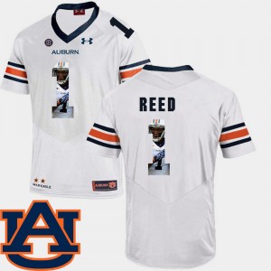 Men's Auburn Tigers #1 Trovon Reed White Football Pictorial Fashion Jersey 649938-435