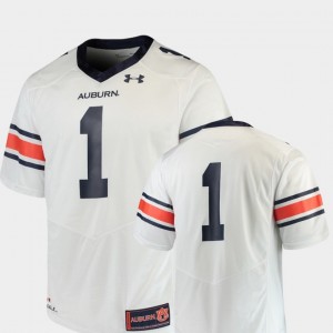 Men's Auburn Tigers #1 White Team Replica College Football Jersey 439610-398