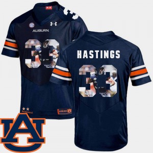 Men's Auburn Tigers #33 Will Hastings Navy Football Pictorial Fashion Jersey 885162-844