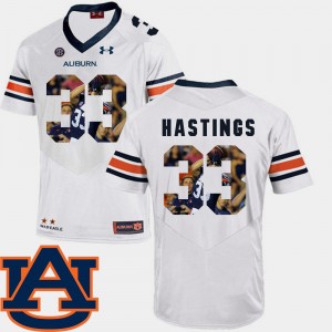 Men's Auburn Tigers #33 Will Hastings White Football Pictorial Fashion Jersey 634148-156